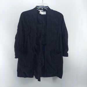 eileen fisher black blazer coat women size PM